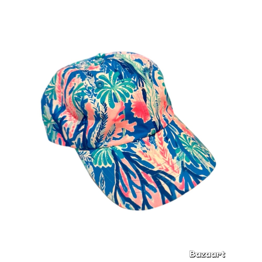Lilly Pulitzer Run Around Baseball Hat Cap Coastal Coral z0